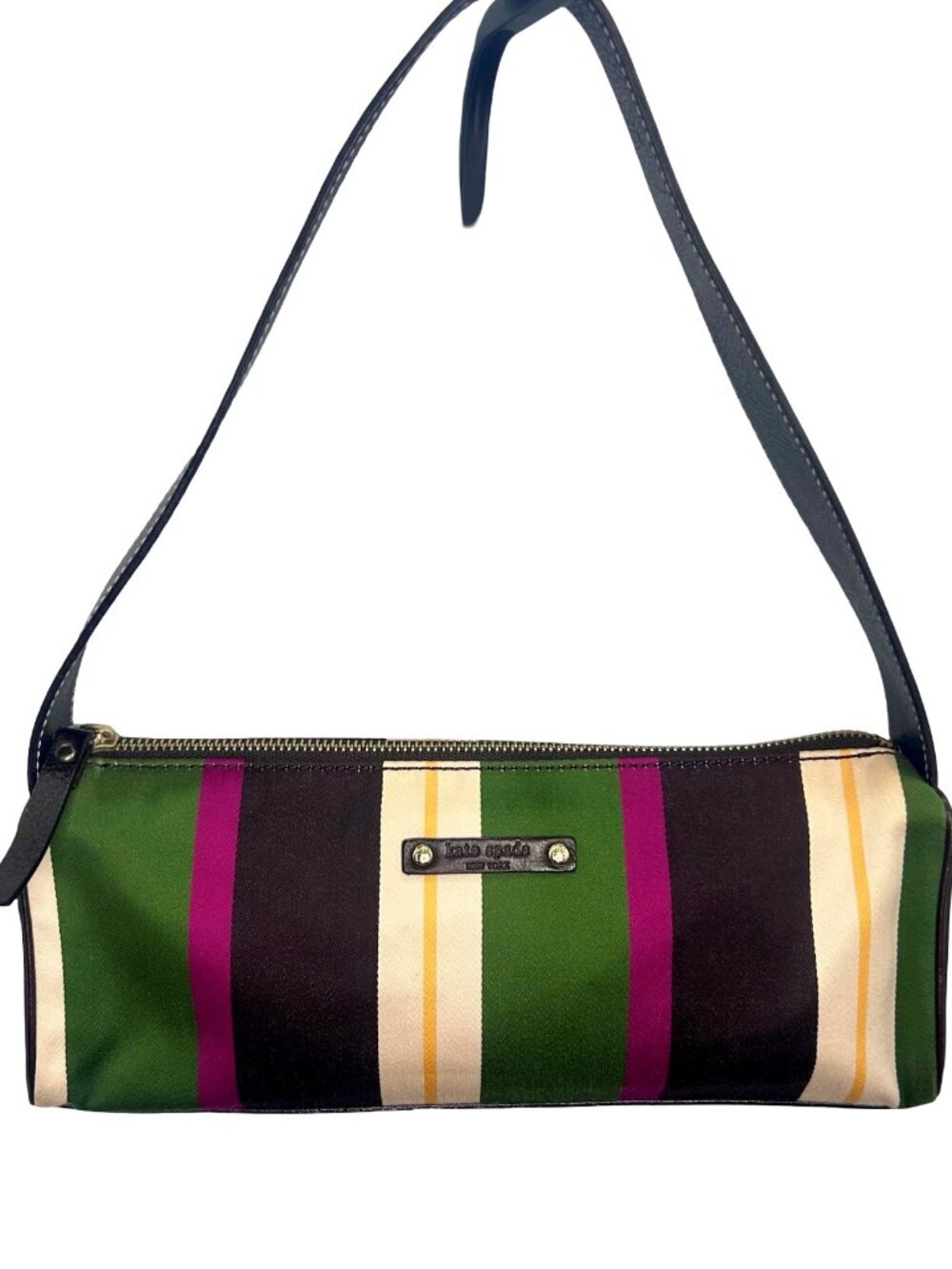 Kate Spade Vintage Y2K Striped Baguette Shoulder Bag Multicolor
